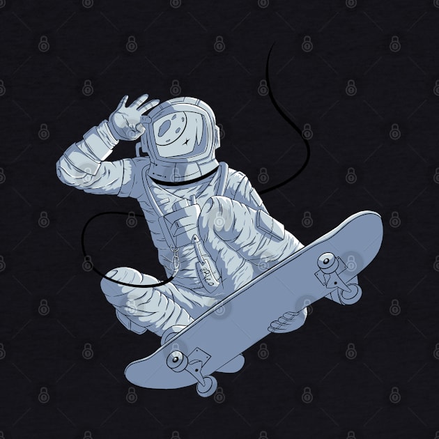 Astronaut Skateboard Skater Gift design by theodoros20